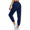 MoFiz Women’s Outdoor Cargo Pants Lightweight Joggers Elastic Waist Athletic Hiking Sweatpants Casual Travel Pant with Pocket(Navy)