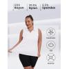 MoFiz Womens Plus Size Tennis Shirts Sleeveless V-Neck Activewear Golf Shirt Lightweight Fast Dry Collared Hiking Polo Tops White 3XL