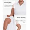 MoFiz Womens Plus Size Tennis Shirts Sleeveless V-Neck Activewear Golf Shirt Lightweight Fast Dry Collared Hiking Polo Tops White 3XL