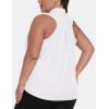 MoFiz Womens Plus Size Tennis Shirts Sleeveless V-Neck Activewear Golf Shirt Lightweight Fast Dry Collared Hiking Polo Tops White 3XL