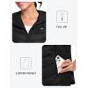 MoFiz Womens Puffer Softshell Vest Hooded Lightweight Insulated Hybrid Down Jacket Full Zip Running Vest(Black)