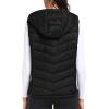 MoFiz Womens Puffer Softshell Vest Hooded Lightweight Insulated Hybrid Down Jacket Full Zip Running Vest(Black)