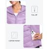 MoFiz Womens Puffer Softshell Vest Hooded Lightweight Insulated Hybrid Down Jacket Full Zip Running Vest(Purple)