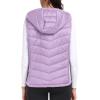 MoFiz Womens Puffer Softshell Vest Hooded Lightweight Insulated Hybrid Down Jacket Full Zip Running Vest(Purple)