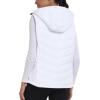 MoFiz Womens Puffer Softshell Vest Hooded Lightweight Insulated Hybrid Down Jacket Full Zip Running Vest(White)
