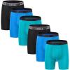 AIRIKE Boxer Briefs Men Pack Long Leg Soft Black Underwear Big Size and Tall Underpants((3 Colors Pack)*2)