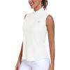 AIRIKE Sleeveless Golf Shirts for Women UPF 50+ Quarter Zip Quick Dry Tennis Workout Tank Tops(2025-white)