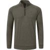 JINSHI Mens Long Sleeve Quarter Zip Pullover Stand Collar Active Golf Polo Shirt 1/4 Zipper Fleece Lining Workout Top(Army Green)