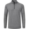 JINSHI Mens Long Sleeve Quarter Zip Pullover Stand Collar Active Golf Polo Shirt 1/4 Zipper Fleece Lining Workout Top(Dark Grey)