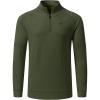 JINSHI Mens Long Sleeve Quarter Zip Pullover Stand Collar Active Golf Polo Shirt 1/4 Zipper Fleece Lining Workout Top(Green)