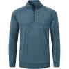 JINSHI Mens Long Sleeve Quarter Zip Pullover Stand Collar Active Golf Polo Shirt 1/4 Zipper Fleece Lining Workout Top(Ocean Blue)