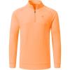 JINSHI Mens Long Sleeve Quarter Zip Pullover Stand Collar Active Golf Polo Shirt 1/4 Zipper Fleece Lining Workout Top(Orange 1)