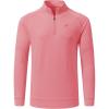JINSHI Mens Long Sleeve Quarter Zip Pullover Stand Collar Active Golf Polo Shirt 1/4 Zipper Fleece Lining Workout Top(Orange)