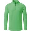 JINSHI Mens Long Sleeve Quarter Zip Pullover Stand Collar Active Golf Polo Shirt 1/4 Zipper Fleece Lining Workout Top(Wheat Green)