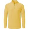 JINSHI Mens Long Sleeve Quarter Zip Pullover Stand Collar Active Golf Polo Shirt 1/4 Zipper Fleece Lining Workout Top(Yellow)