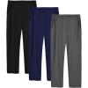 JINSHI Mens Pajama Pants Soft Modal Pajama Bottoms Loose Long Pj Pant Thin Sleepwear Lounge Pants with Pockets 2 Pack(R-black/Navy Blue/Dark Grey)