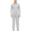 JINSHI Men’s Pajama Sets Sleepwear Nightwear Lightweight Quick Dry Soft 2 Piece Long Sleeve Mens Loungewear Sets with Pocket(A5-light Grey)