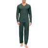 JINSHI Men’s Pajama Sets Sleepwear Nightwear Lightweight Quick Dry Soft 2 Piece Long Sleeve Mens Loungewear Sets with Pocket(A8-dark Green)