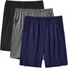 JINSHI Men’s Pajama Shorts Soft Comfortable Lightweight Elastic Drawstring Men Lounge Sleep Shorts with Pockets(A02-gray/Navy Blue/Black)
