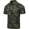 MoFiz Mens Camo Polo Golf Shirts Lightweight Dry Fit Pique Short Sleeve Collared Hiking T-Shirts Dry fit Activewear(Green Camo)