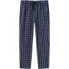 MoFiz Mens Cotton Pajama Pants Lightweight Lounge Sleep Plaid Bottoms with Pockets Drawstring(Plaid 63)