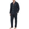 MoFiz Men’s Cotton Pajamas Sets Sleepwear Long Sleeve Button Down Loungewear with Pants Soft Pjs Lounge Set with Pockets(Grey)