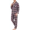 MoFiz Men’s Cotton Pajamas Sets Sleepwear Long Sleeve Button Down Loungewear with Pants Soft Pjs Lounge Set with Pockets(Plaid 57)
