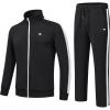 MoFiz Mens Tracksuit Jogging Sports Sweatsuit Comfortable Outfits Casual Athletic Pants Full zip Jacket 2 Piece(2024-a-black)