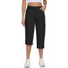 MoFiz Women’s Cargo Capri Pants Cotton Roll up Convertible Capris Summer Casual Athletic Hiking Cropped Pants with Pockets(A-black)
