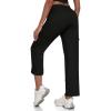 MoFiz Women’s Hiking Pants Roll Up Convertible Capri Pant Lightweight Quick Dry Outdoor Travel Athletic Pants Pockets Black XL