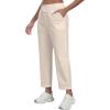MoFiz Women’s Linen Pants Casual Lightweight Lounge Pants Cotton Linen Travel Beach Summer Pants with Pockets Khaki M