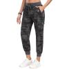 imageMoFiz Womens Outdoor Cargo Pants Lightweight Joggers Elastic Waist Athletic Hiking Sweatpants Casual Travel Pant with PocketCamouflage Dark Grey