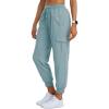 MoFiz Women’s Outdoor Cargo Pants Lightweight Joggers Elastic Waist Athletic Hiking Sweatpants Casual Travel Pant with Pocket(Dusty Blue)