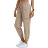 MoFiz Women’s Outdoor Cargo Pants Lightweight Joggers Elastic Waist Athletic Hiking Sweatpants Casual Travel Pant with Pocket(Khaki)