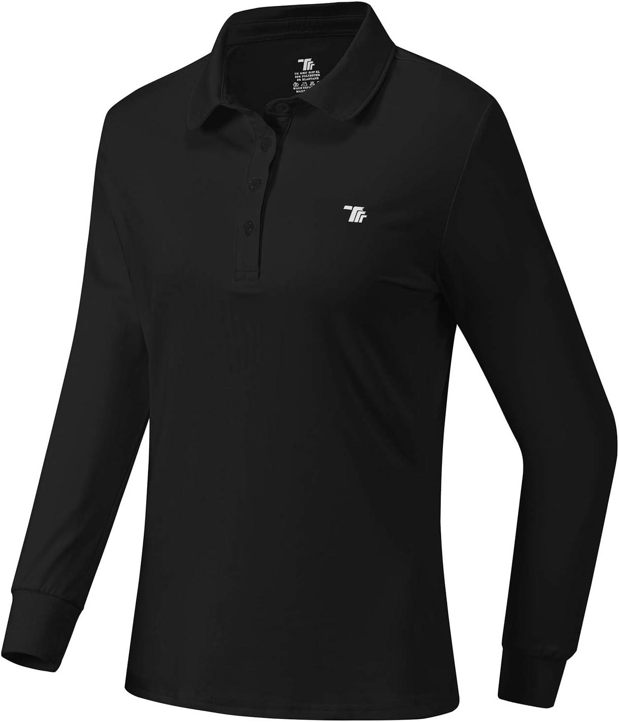 imageAIRIKE Golf Polo Shirts for Women Long Sleeve Colourful QuickDry Workwear ampamp ActivewearWomens Athletic ApparelBlack