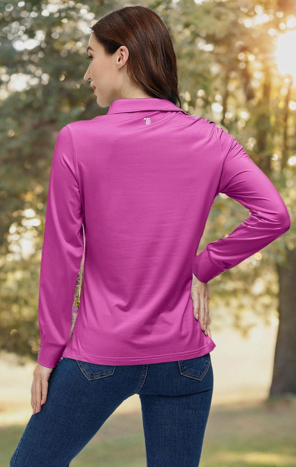 imageAIRIKE Golf Polo Shirts for Women Long Sleeve Colourful QuickDry Workwear ampamp ActivewearWomens Athletic ApparelPurple