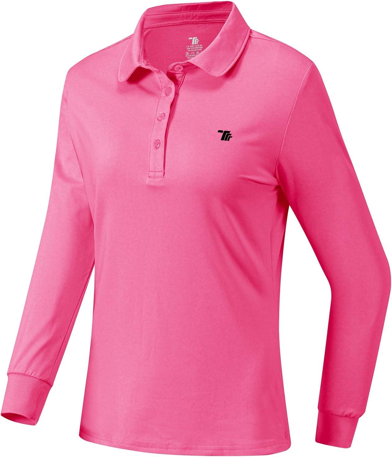 imageAIRIKE Golf Polo Shirts for Women Long Sleeve Colourful QuickDry Workwear ampamp ActivewearWomens Athletic ApparelRoseo