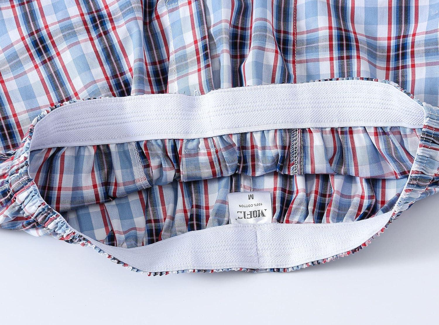 imageMoFiz Mens Plaid Pajama Shorts 3Pack Woven Cotton Sleep ampamp Lounge Shorts Lightweight PJ Bottoms with Pockets ampamp Button Fly3 Packa