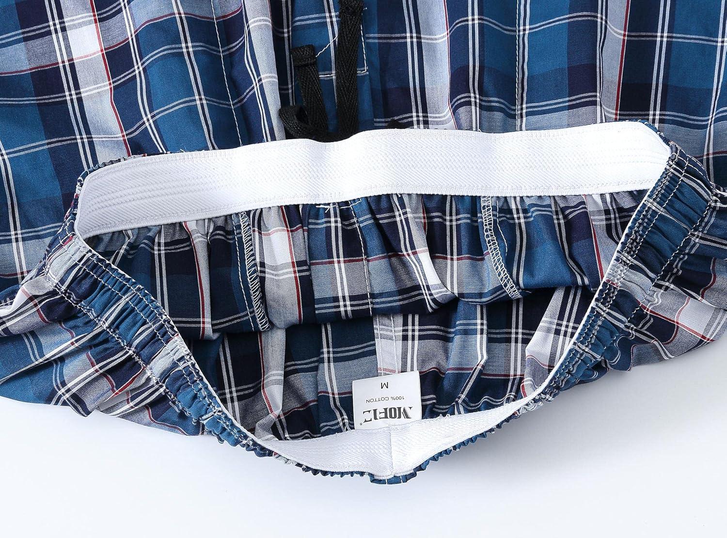 imageMoFiz Mens Plaid Pajama Shorts 3Pack Woven Cotton Sleep ampamp Lounge Shorts Lightweight PJ Bottoms with Pockets ampamp Button Fly3 Packc