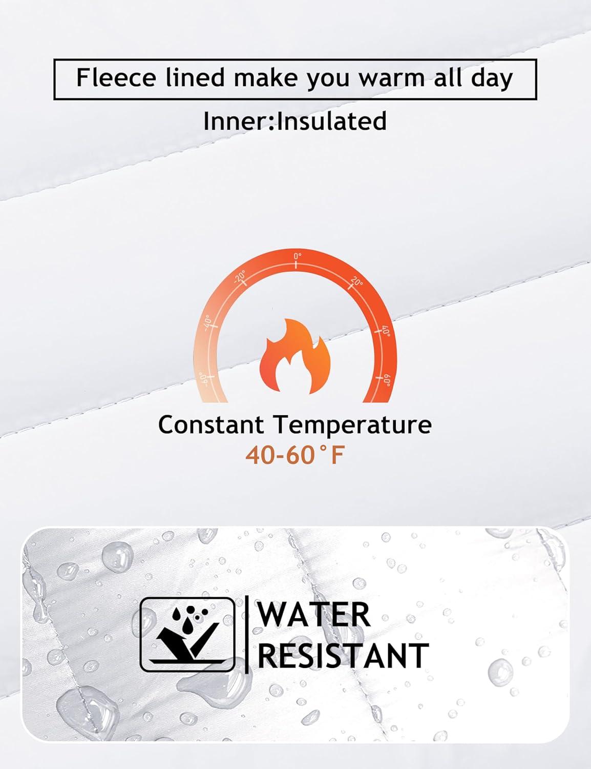 imageMoFiz Womens Puffer Vest Lightweight Hooded Warm Fleece Lined Hybrid Softshell Hiking Winter Sleeveless Zip Vest02 White