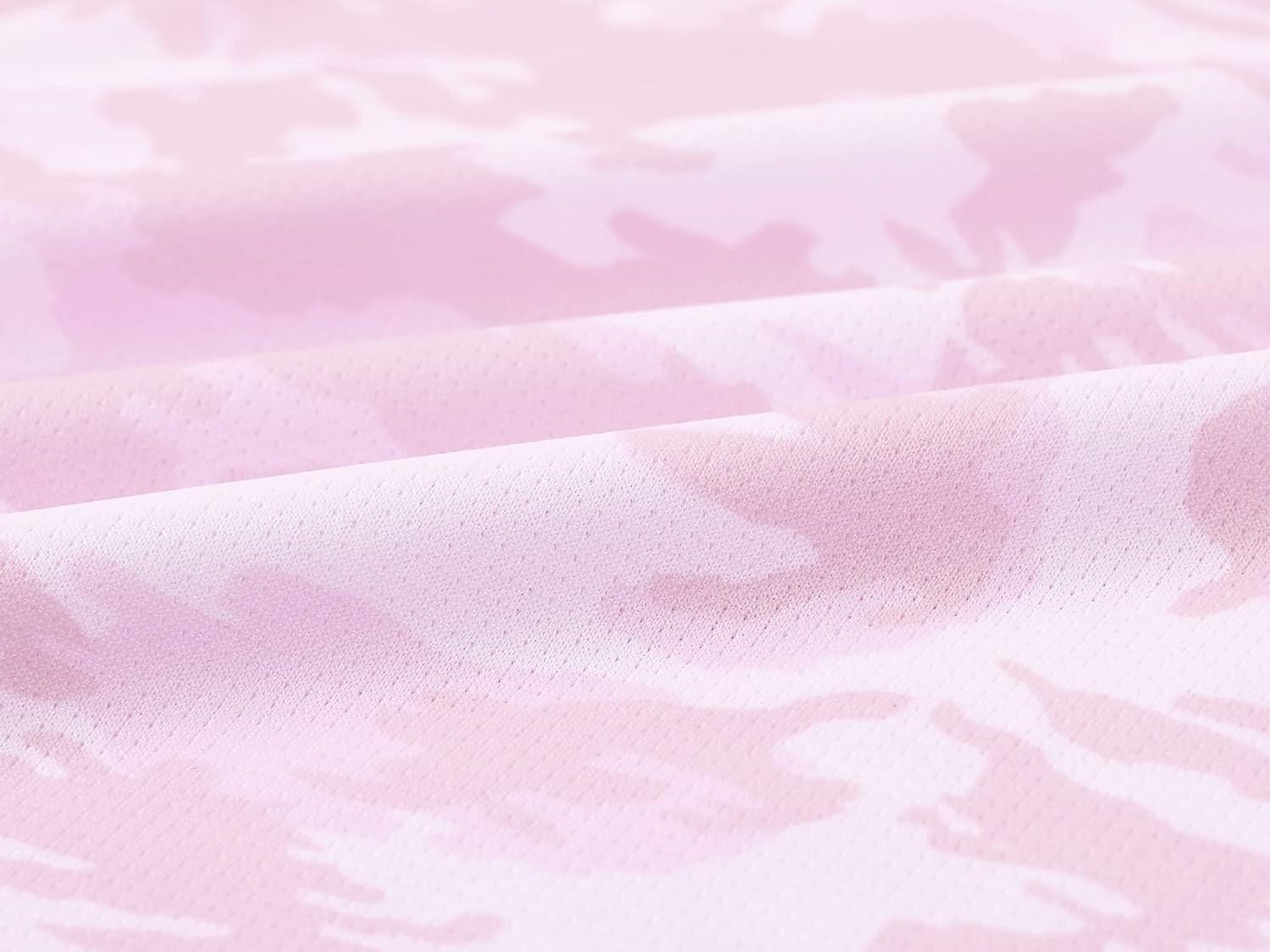 imageMoFiz Womens Short Sleeve Golf Polo Shirts Quick Dry Camo Lightweight UPF 50 Tennis Sports Athletic Tops CasualAcamopink