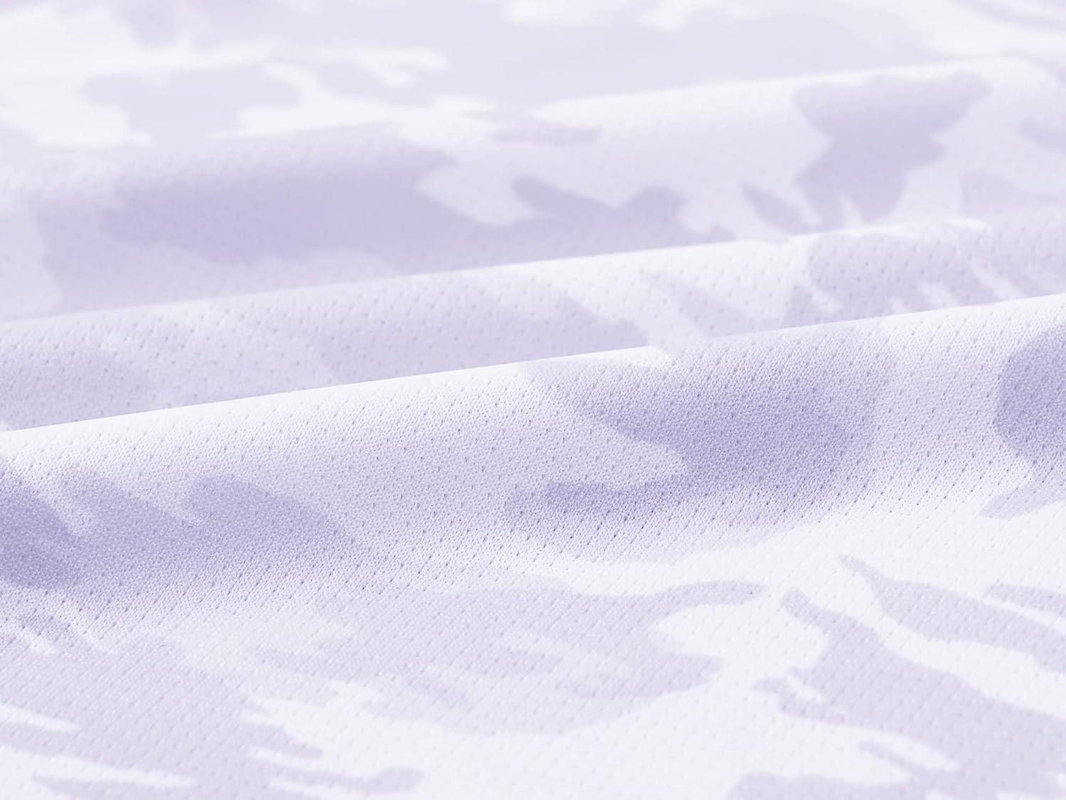 imageMoFiz Womens Short Sleeve Golf Polo Shirts Quick Dry Camo Lightweight UPF 50 Tennis Sports Athletic Tops CasualAcamopurple