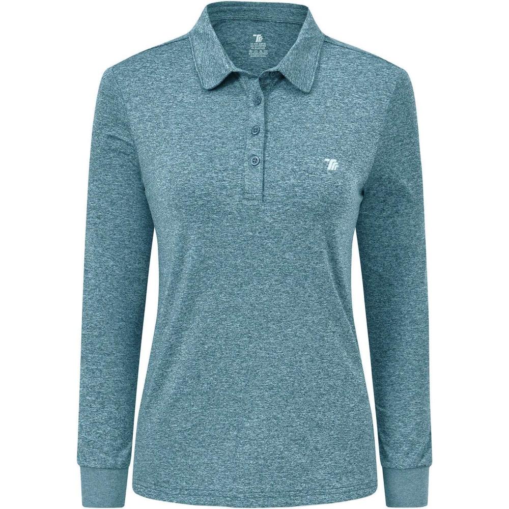 imageAIRIKE Golf Polo Shirts for Women Long Sleeve Colourful QuickDry Workwear ampamp ActivewearWomens Athletic ApparelBlue 2