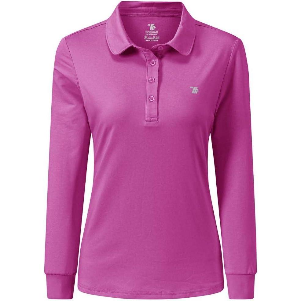 imageAIRIKE Golf Polo Shirts for Women Long Sleeve Colourful QuickDry Workwear ampamp ActivewearWomens Athletic ApparelPurple