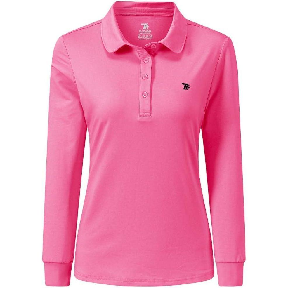 imageAIRIKE Golf Polo Shirts for Women Long Sleeve Colourful QuickDry Workwear ampamp ActivewearWomens Athletic ApparelRoseo