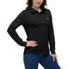 AIRIKE Golf Polo Shirts for Women Long Sleeve Colourful Quick-Dry Workwear & Activewear-Womens Athletic Apparel(Black)