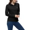 AIRIKE Golf Polo Shirts for Women Long Sleeve Colourful Quick-Dry Workwear & Activewear-Womens Athletic Apparel(Black)