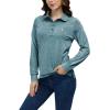 AIRIKE Golf Polo Shirts for Women Long Sleeve Colourful Quick-Dry Workwear & Activewear-Womens Athletic Apparel(Blue 2)