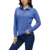 AIRIKE Golf Polo Shirts for Women Long Sleeve Colourful Quick-Dry Workwear & Activewear-Womens Athletic Apparel(Blue)