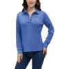 AIRIKE Golf Polo Shirts for Women Long Sleeve Colourful Quick-Dry Workwear & Activewear-Womens Athletic Apparel(Blue)